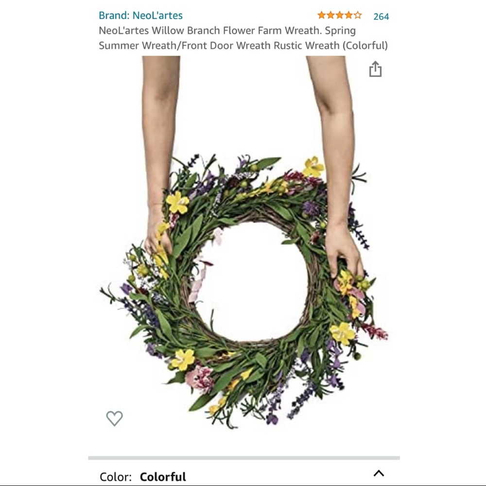 NWT Spring/Summer Floral Wreath (NeoL’artes)